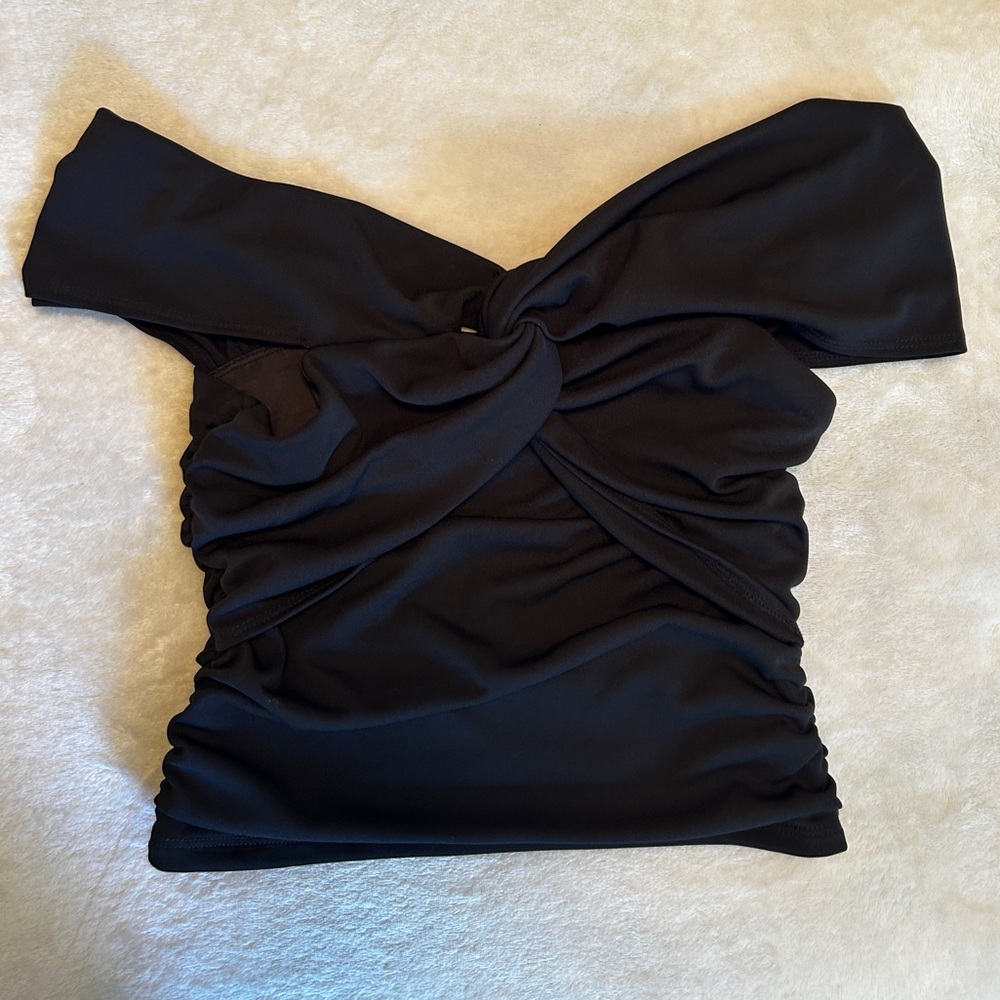 Off the shoulder black stretchy top worn once!